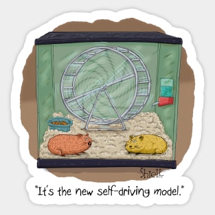 Self-Driving Hamster Wheel Sticker